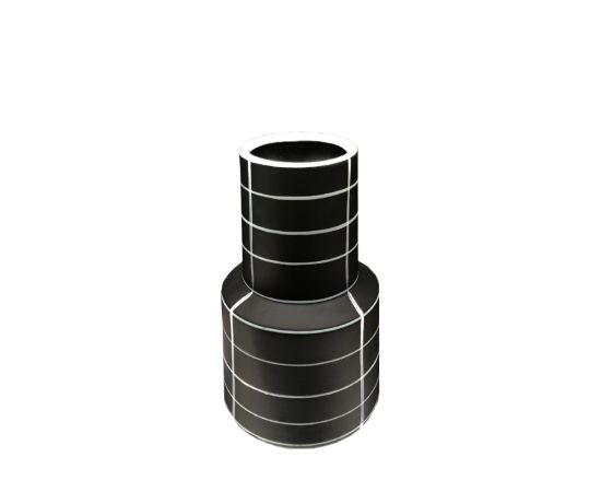 Vase with floral stripes black 23 cm