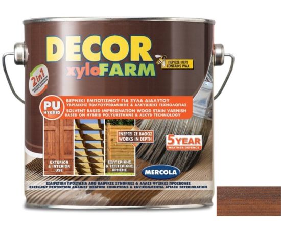 Лак для дерева Evochem Decor Xylofarm каштан 2.5 л