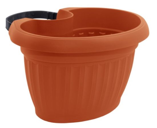 Plastic flower pot with fastening on the post Aleana Terra 27x14,5 Terracotta