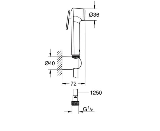 Комплект для биде Grohe VITALIO TRIGGER SPRAY 26175001