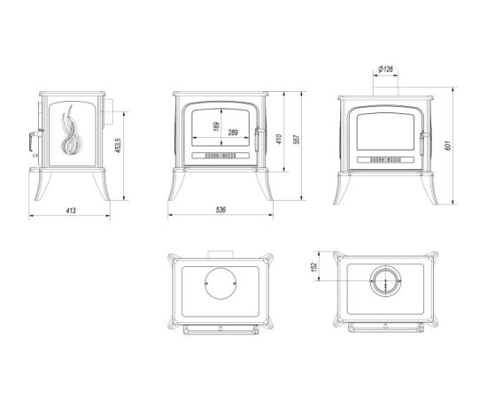 Fireplace Kratki KOZA/K7 5kW