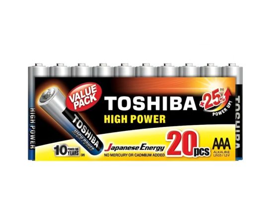 ელემენტების შეკვრა TOSHIBA ААА 20 ცალიანი LR03GCP