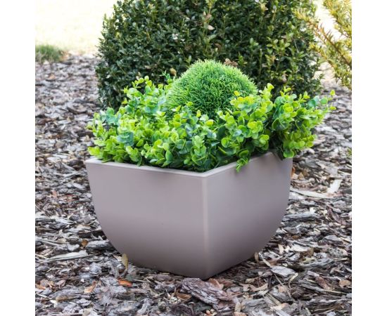 Plastic flower pot FORM PLASTIC Muna square 2733-051 Ø30 taupe