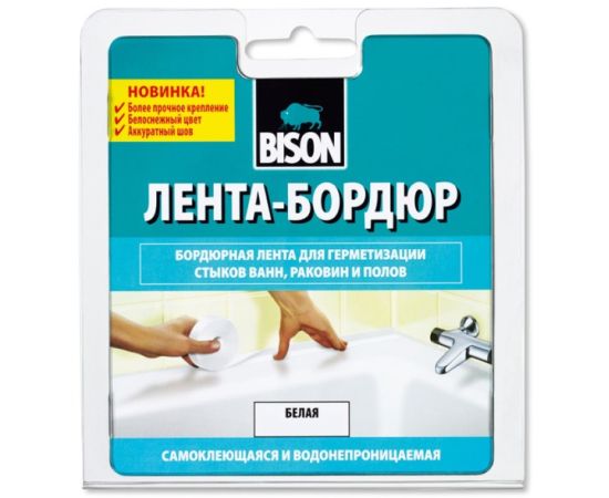 Самоклеящаяся лента Bison Sealantstrip Sanitary 38ммx3.35м белая