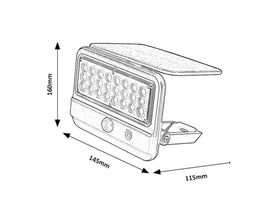 სანათი კედლის Rabalux Flaxton 7W 4000К 700Lm IP54 77040 Solar სენსორი შავი