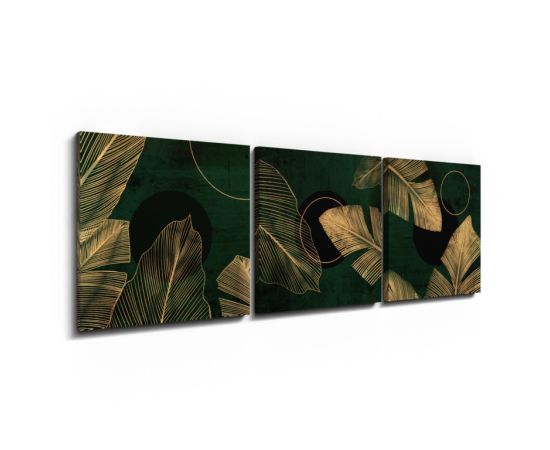 Painting on the canvas Styler ST765 GREEN&GOLD 32x32 cm 3pcs