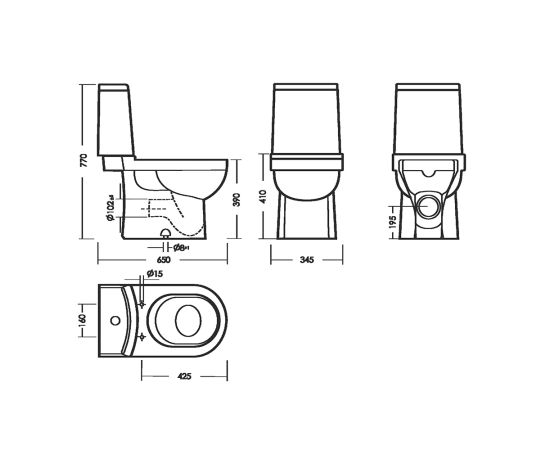 Compact toilet Sanita Next