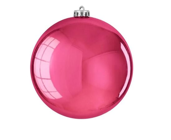 Christmas toy ball fuchsia shiny rose 15 cm