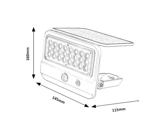 სანათი კედლის Rabalux Flaxton 7W 4000К 700Lm IP54 77090 Solar სენსორი თეთრი