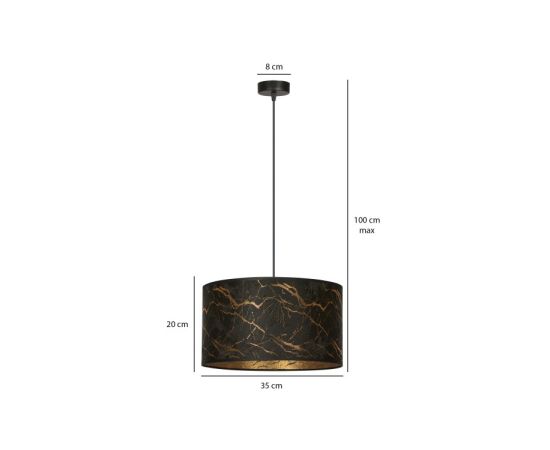 Pendant EMIBIG Broddi 1 E27 1x MAX 60W marble black