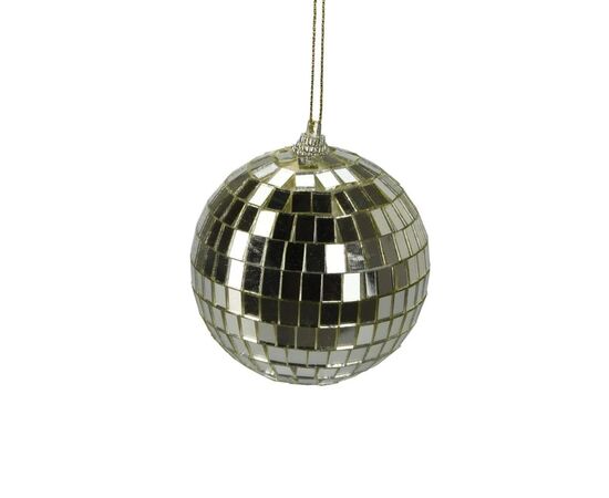 New Year's toy mirror ball 8 cm champagne gold