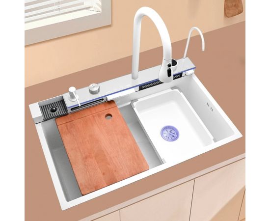 Кухонная мойка многофункциональная Lefton P31-W 75x45 см White