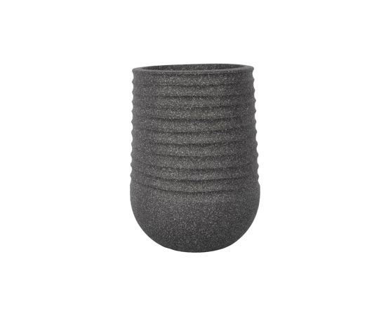 Керамический горшок Mega Collections Titan Heron Egg Vase Rib Anthracite D39H51