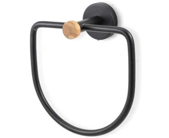 Towel hanger ring MSV NOIR MATT BAMBOU IANA