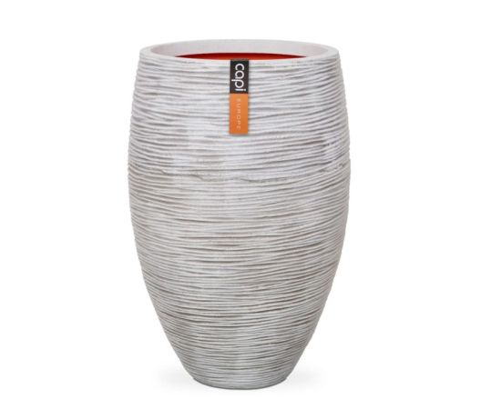 ქოთანი ყვავილის Capi Europe Vase elegant deluxe Rib NL 38x58სმ სპილოსძვლისფერი