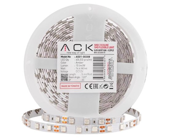 Tape LED ACK 60 RGB 5m 12V IP20