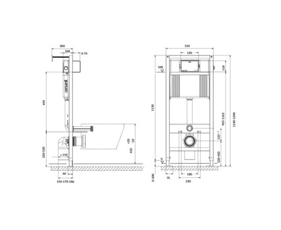 ინსტალაცია უნიტაზისთვის Cersanit Aqua Prime P 50Z