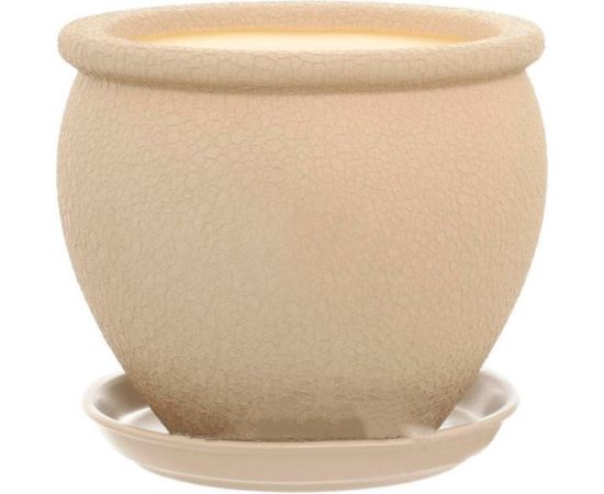 Ceramic flower pot Oriana Shar silk cappuccino 13.5x12.5 cm 1.4 l