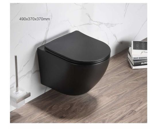 Wall hung toilet Pate B2342MB Rimless Matt black