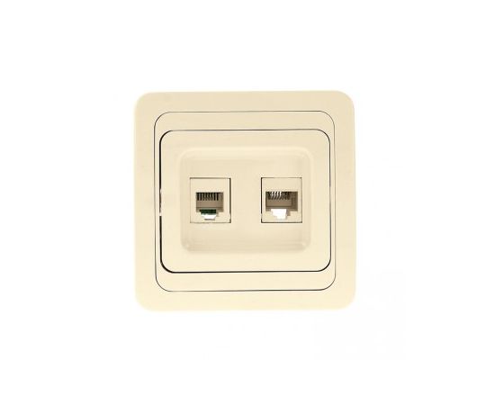 Розетка EKF RJ-45+Phone бежевая