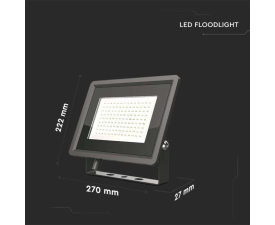 პროჟექტორი V-TAC LED 100W F კლასი 4000K შავი ფერი 6722