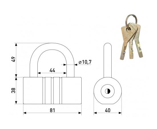 Padlock Soller O 80 mm