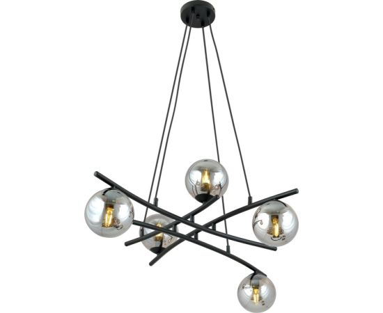 Chandelier EMIBIG ESSA 5 metal black glass graphite 1203/5