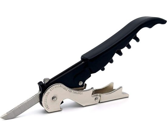 Bottle opener with knife Slider Pulltex black