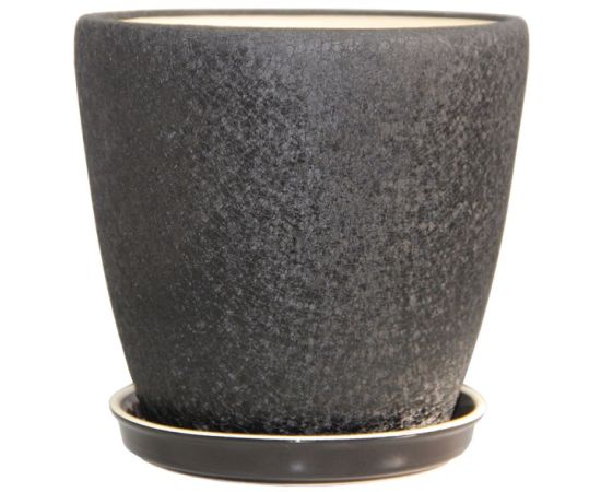 Ceramic flower pot Oriana Gracia №3 silk black 14.5x16 cm 2.5 l