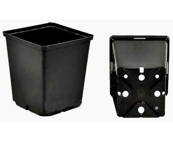 Plastic pot 7x8 (black) with drainage system