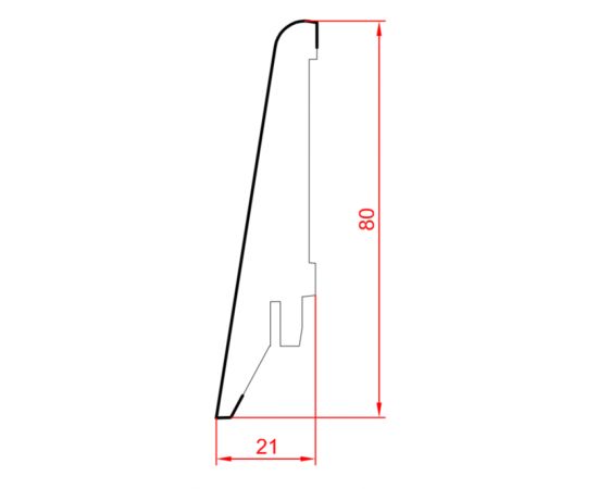 Плинтус Super Profil ПП1682 Aluminium 2800x21x81