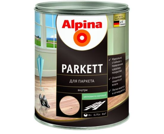 ლაქი Alpina Parkett 537851 0.75 ლ ნახევრად მქრქალი