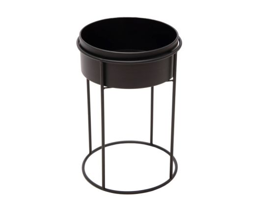 ქოთნის სადგამი რკინის Mega Collections Eton High Round Planter 28x42,5სმ შავი