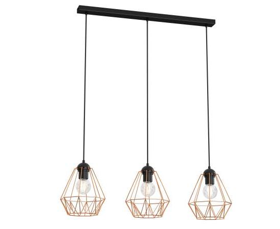 Chandelier LUMINEX Bergen line bar 3 620 E27 3x MAX 60W black copper