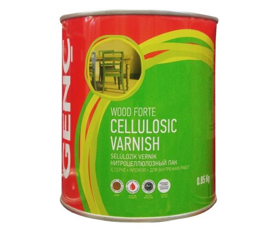 Нитролак Genc Wood Forte Cellulosic Varnish шелковисто-матовый 0.85 кг