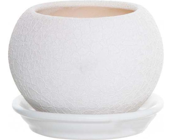 Ceramic flower pot Oriana Shar silk white 7.5x8.5 cm 0.4 l