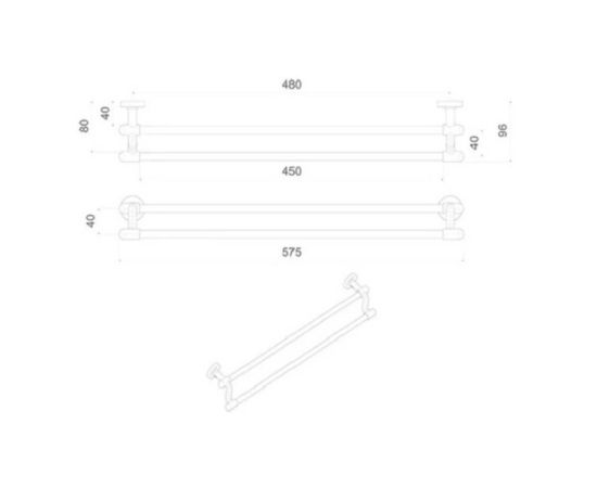 Вешалка для полотенец Tema Mare Double Row Towel Bar 71232