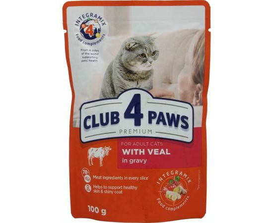 Jelly 4 Paws cat with veal 0,1 kg