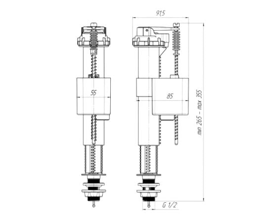 Lower fittings, brass ANI Plast WC5520 1/2