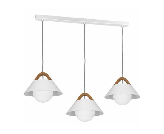 Pendant LUMINEX 1 Funda E27 3x MAX 60W white wood 3506