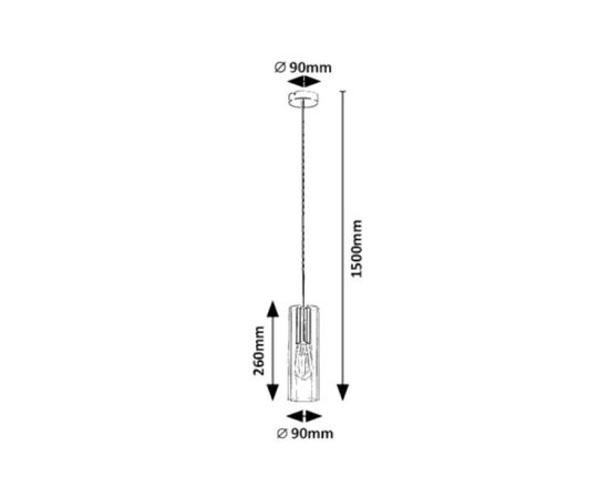 Hanger Rabalux ESTA 1 E27 40W Ø90 h1500 metal chrome 72048