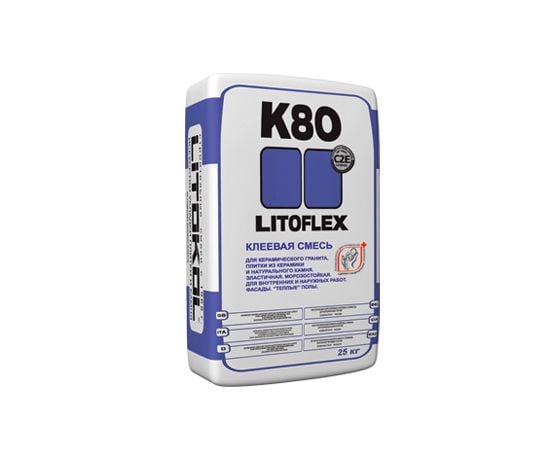 Glue for tiles Litokol LITOFLEX K80 25 kg frost-resistant grey