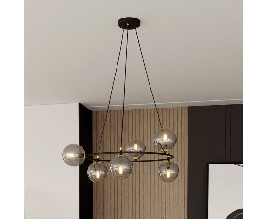 Chandelier EMIBIG AZURA 6 E14 Ø750 h1000 black graphite 1294/6