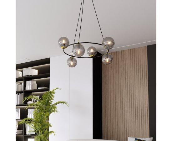 Chandelier EMIBIG AZURA 6 E14 Ø750 h1000 black graphite 1294/6