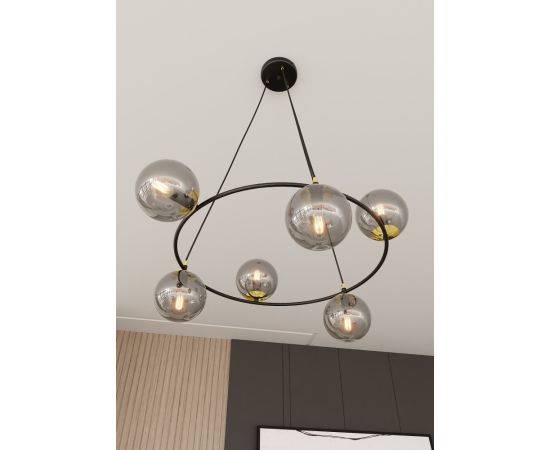 Chandelier EMIBIG AZURA 6 E14 Ø750 h1000 black graphite 1294/6