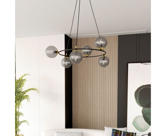 Chandelier EMIBIG AZURA 6 E14 Ø750 h1000 black graphite 1294/6