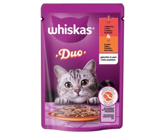 Желе для котов Whiskas говядина и птица 85гр