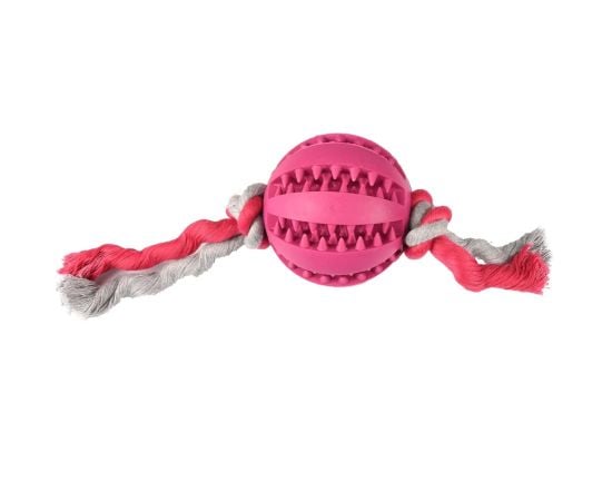 Dog toy Flamingo BALL WITH ROPE 7cm