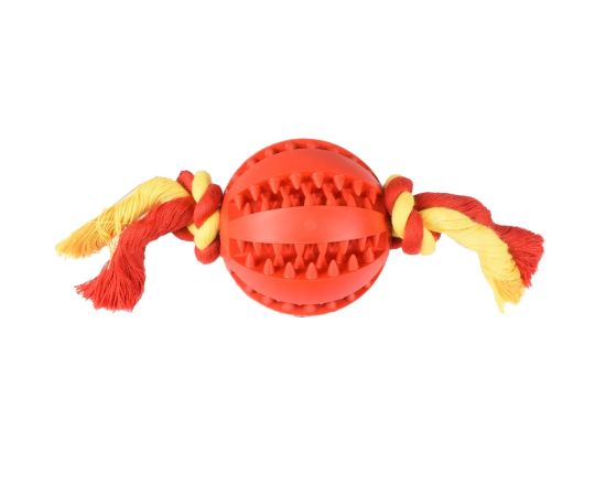 Dog toy Flamingo BALL WITH ROPE 7cm