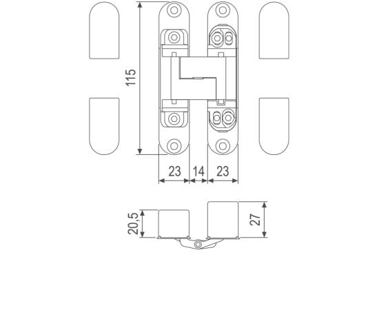 Concealed hinge AGB ECLIPSE 3.0 White